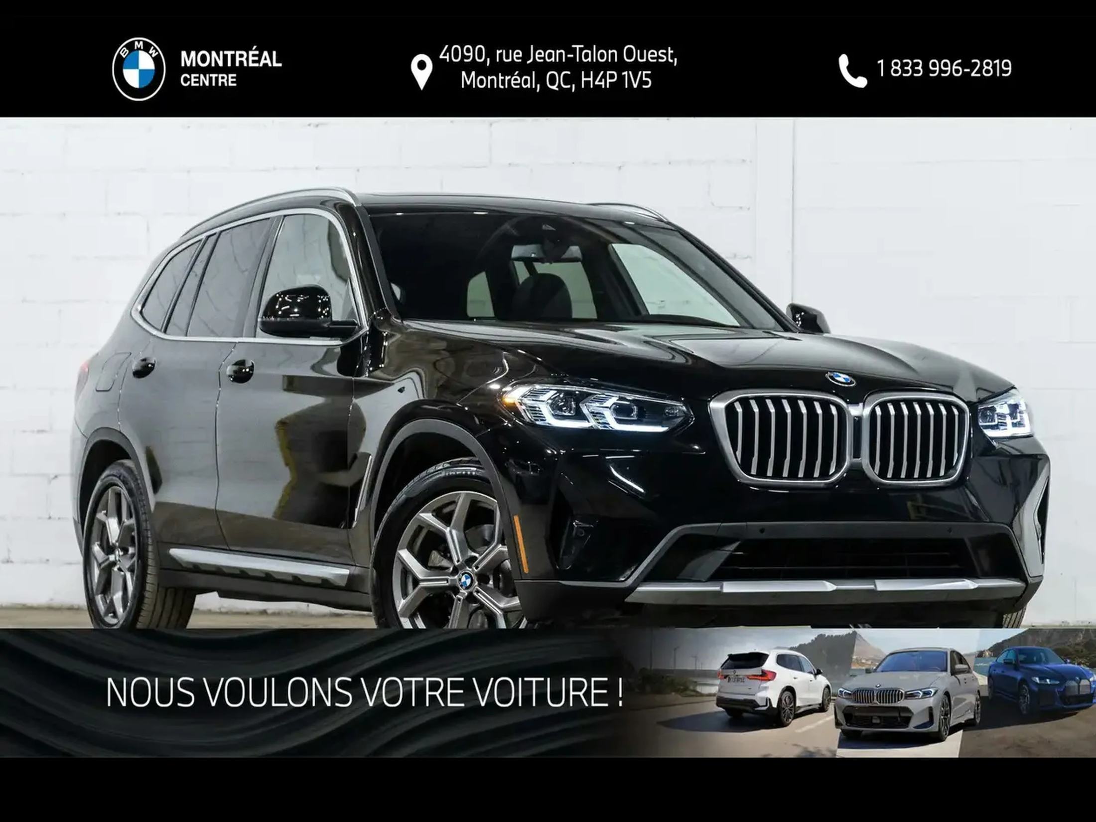 2022 BMW X3 xDrive30i Premium essentiel | Accès confort | Écla